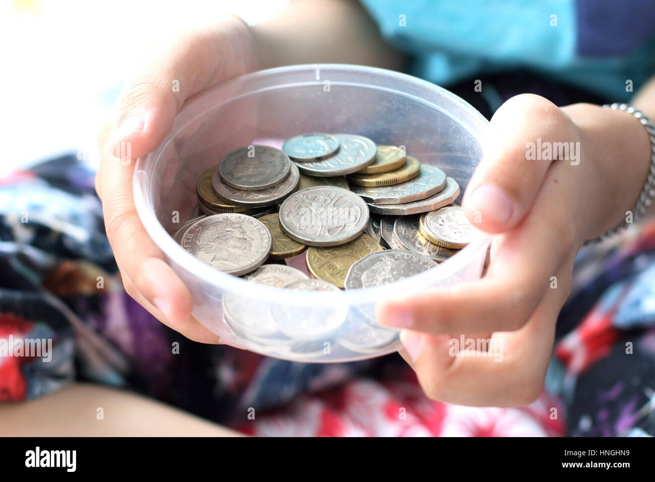 Close up image of Australian coins Stock Photo