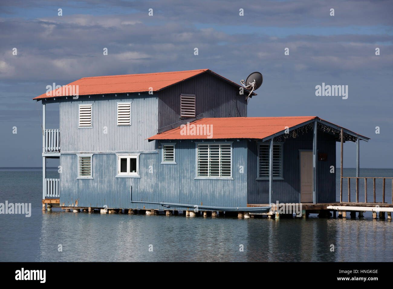 House built on the water, Boqueron, Puerto Rico Stock Photo Alamy