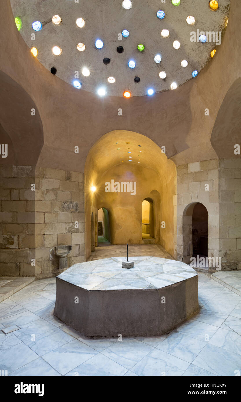 Interior of historical traditional bathhouse (Hamam Inal), Medieval Cairo, Egypt Stock Photo Alamy