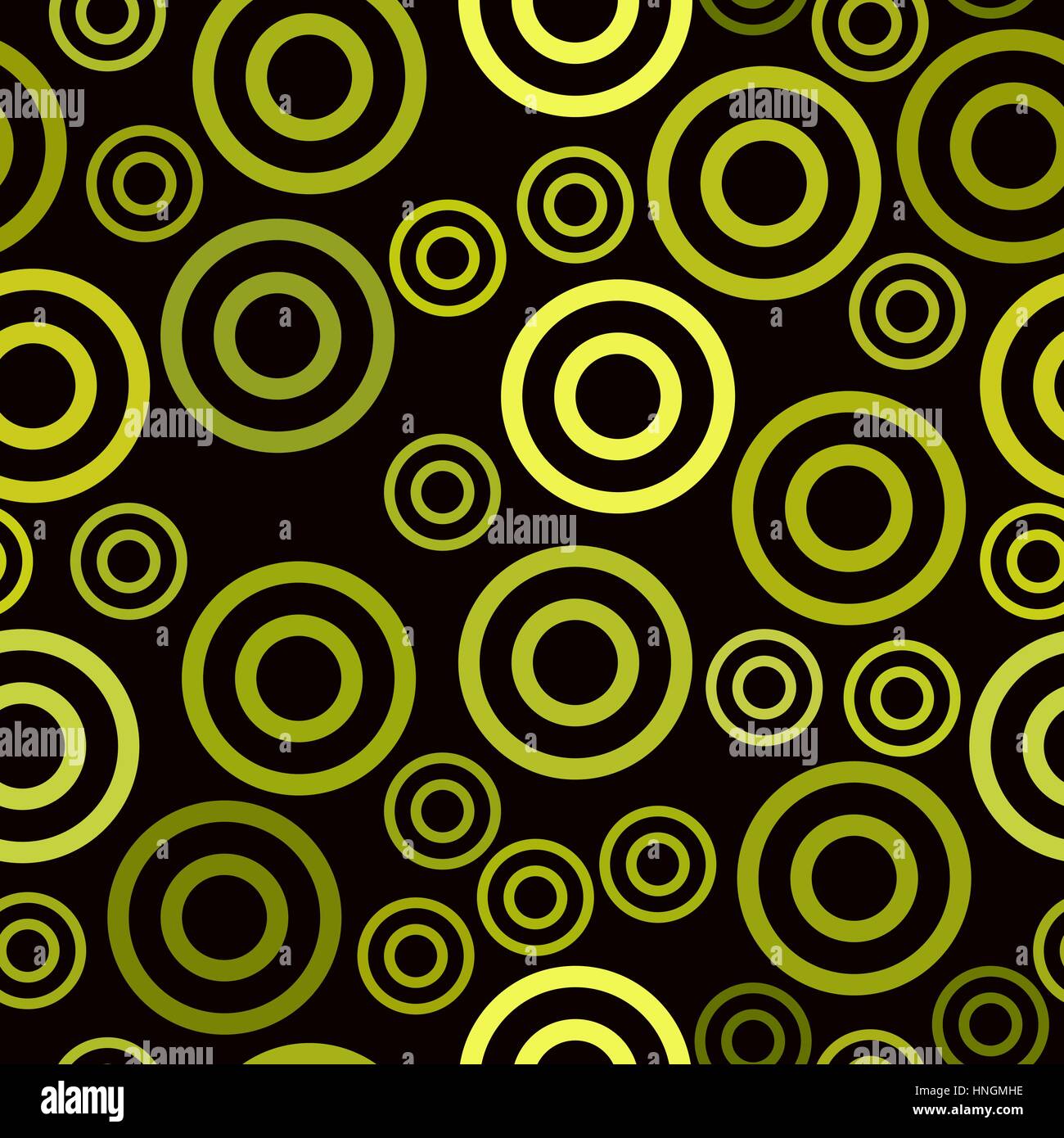 vector seamless pattern - green double circles on dark background Stock ...