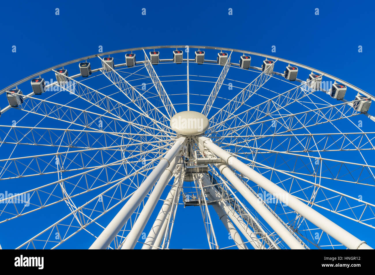Brisbane, Australia - September 24, 2016: View of the Wheel of Brisbane in daytime. It is located at the northern entrance to South Bank Parklands in  Stock Photo