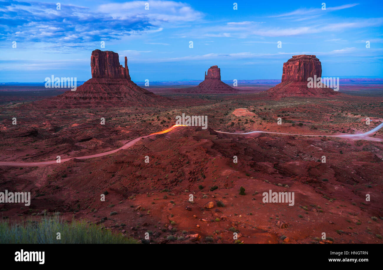 overlook view of Monument valleys in the sunset,Arizona,usa Stock Photo