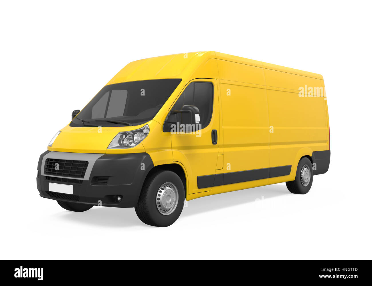 Yellow Delivery Van Isolated Stock Photo - Alamy
