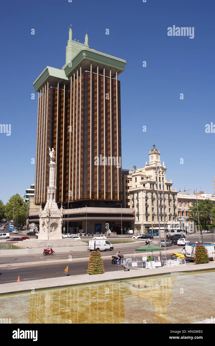 Columbus Towers in Madrid, Spain. Stock Photo