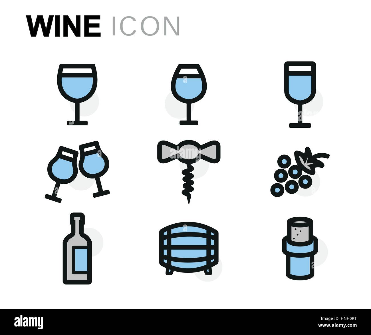 Vector flat wine icons set on white background Stock Vector Image & Art ...