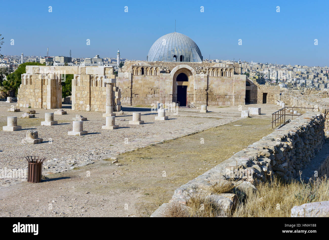 The ruins of the ancient citadel in Amman, Jordan Stock Photo