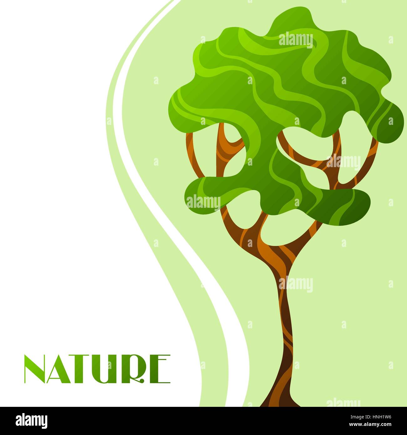 Background with abstract stylized tree. Natural illustration Stock ...