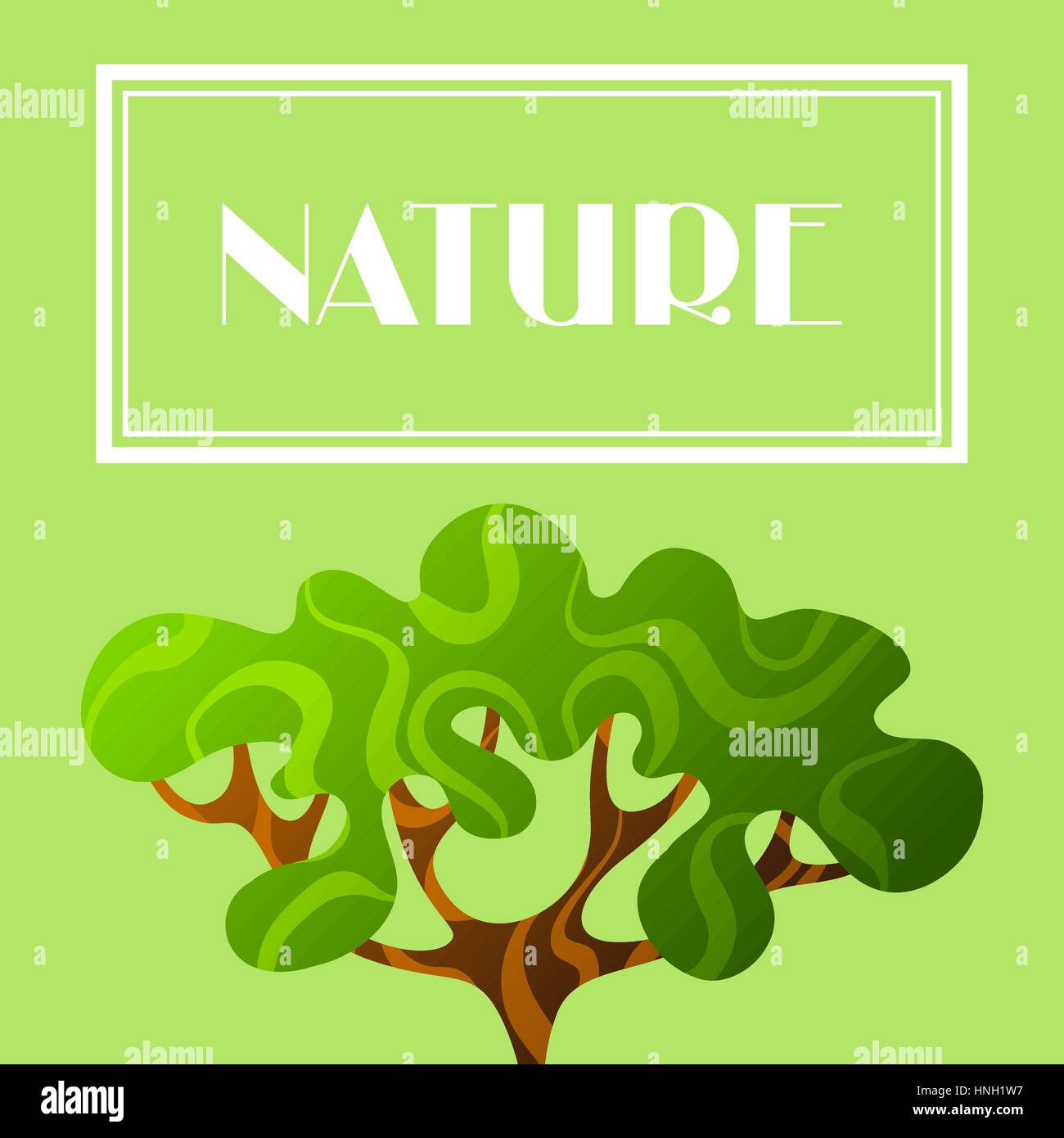 Background with abstract stylized tree. Natural illustration Stock ...