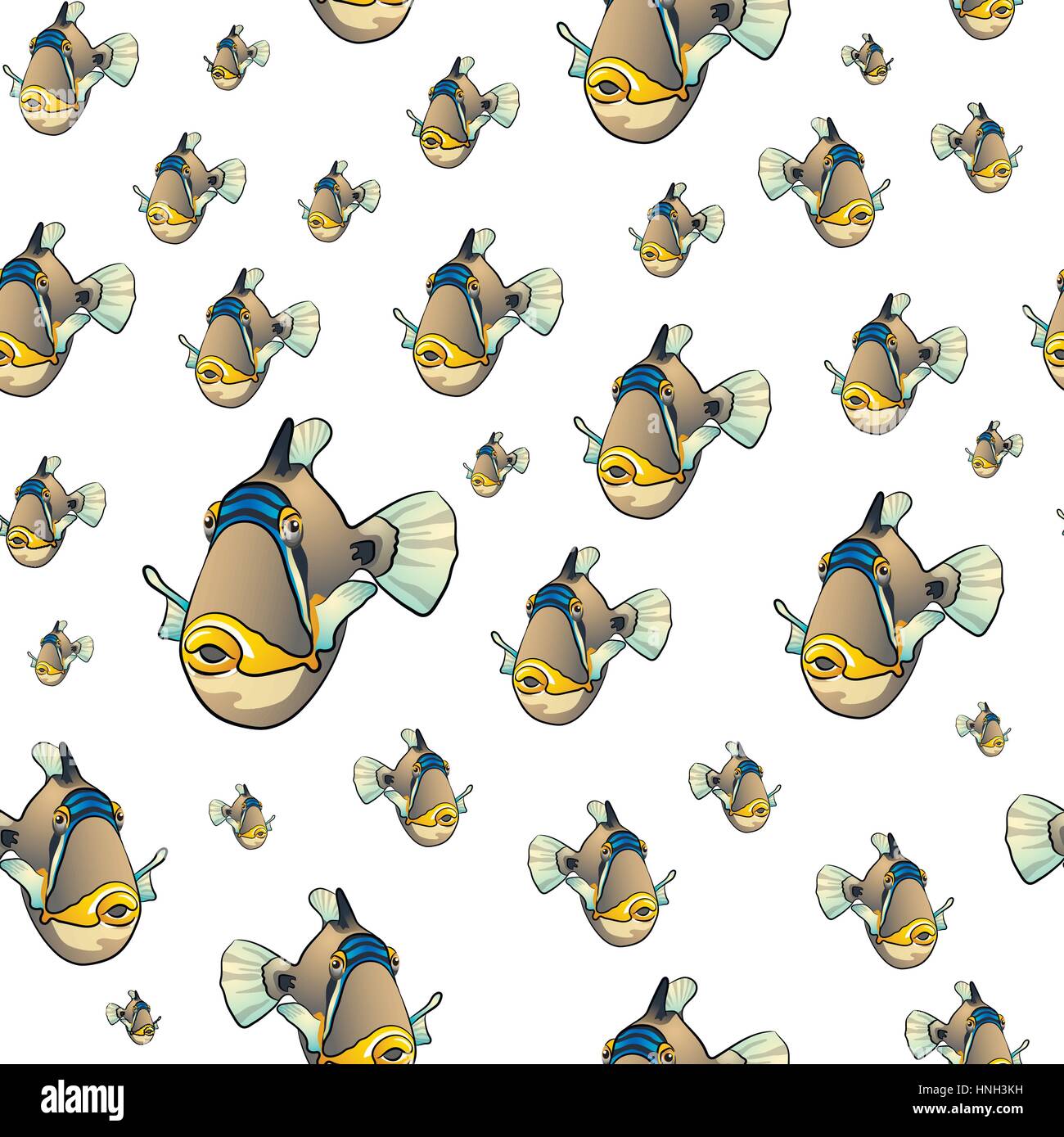 Picasso triggerfish pattern Stock Vector
