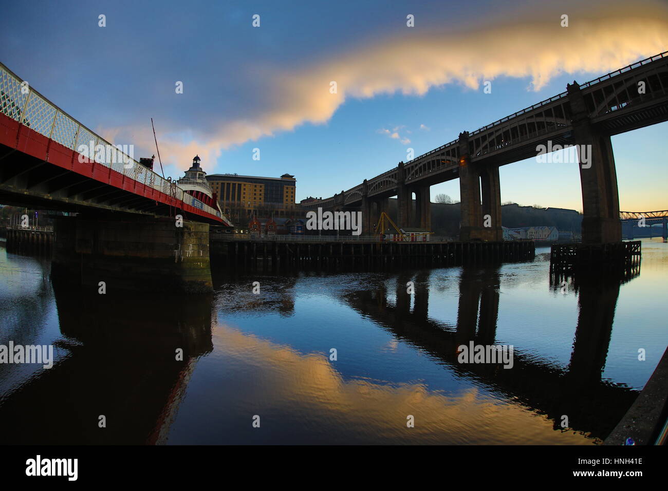 Swing bridge newcasle Stock Photo Alamy