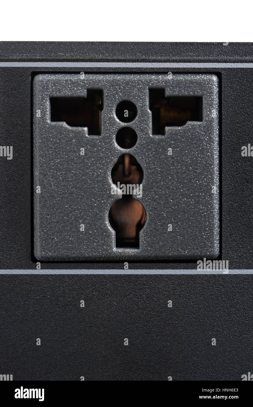 closeup black universal plug socket Stock Photo Alamy