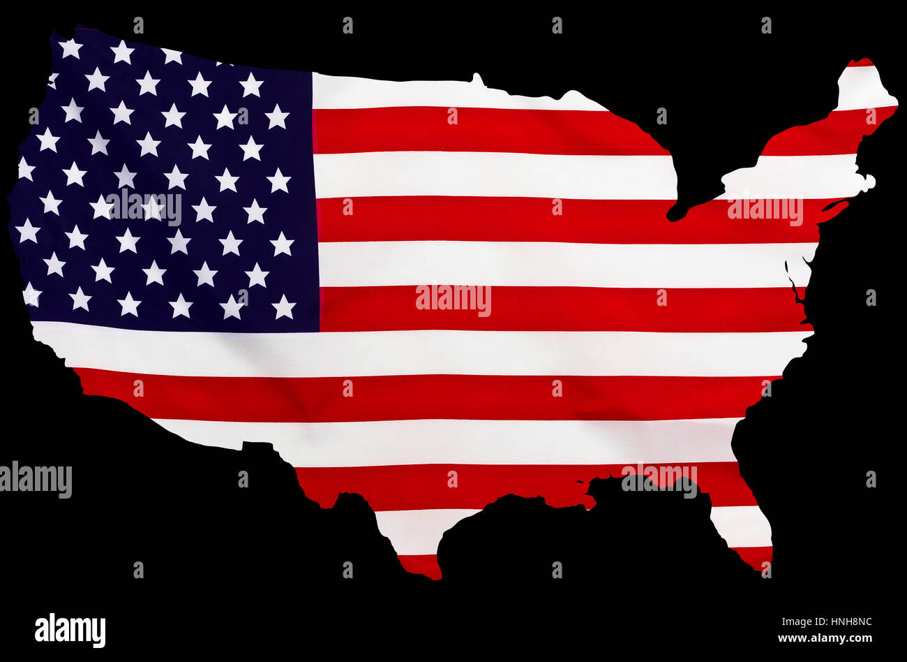 usa flag in the form of maps of the united states on black background HNH8NC