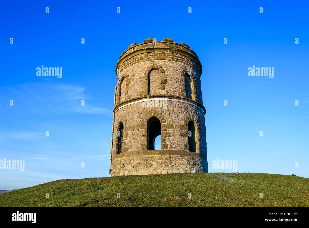Solomonls Temple or Grinlow Tower in Buxton, Derbyshire Peak District Stock Photo