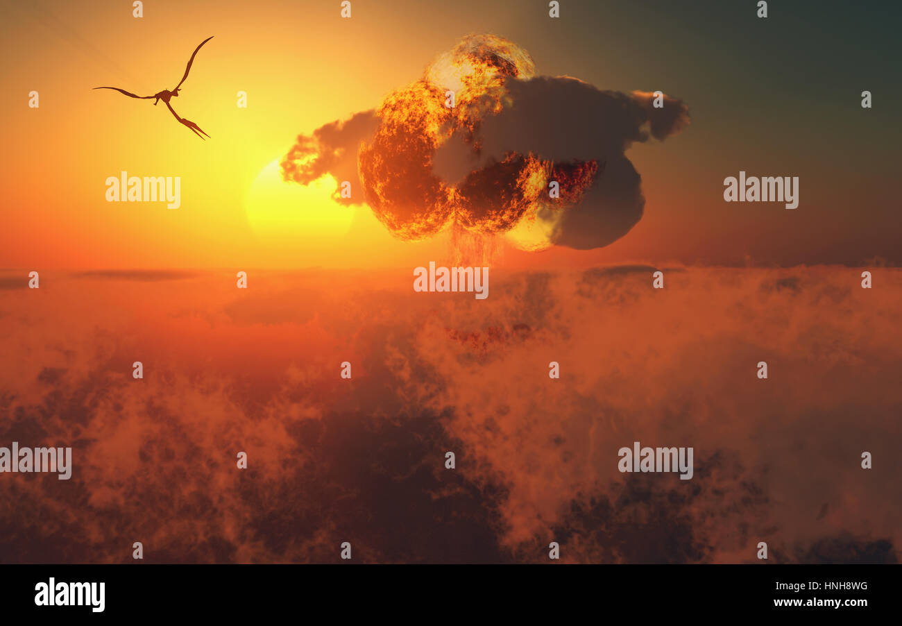 The Cretaceous Paleogene Extinction Event Stock Photo