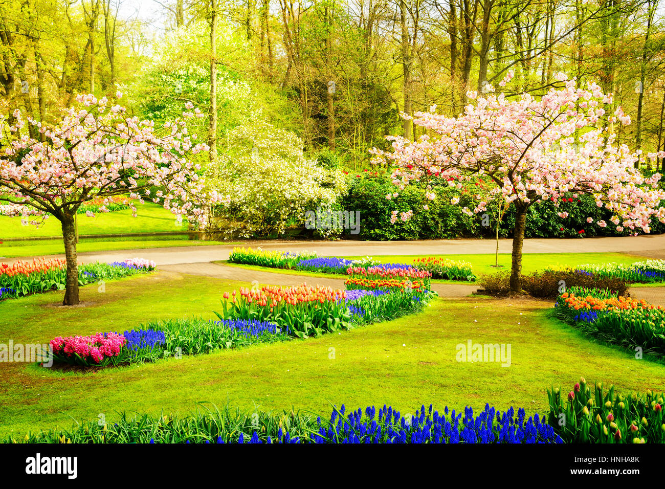 Formal spring garden Stock Photo