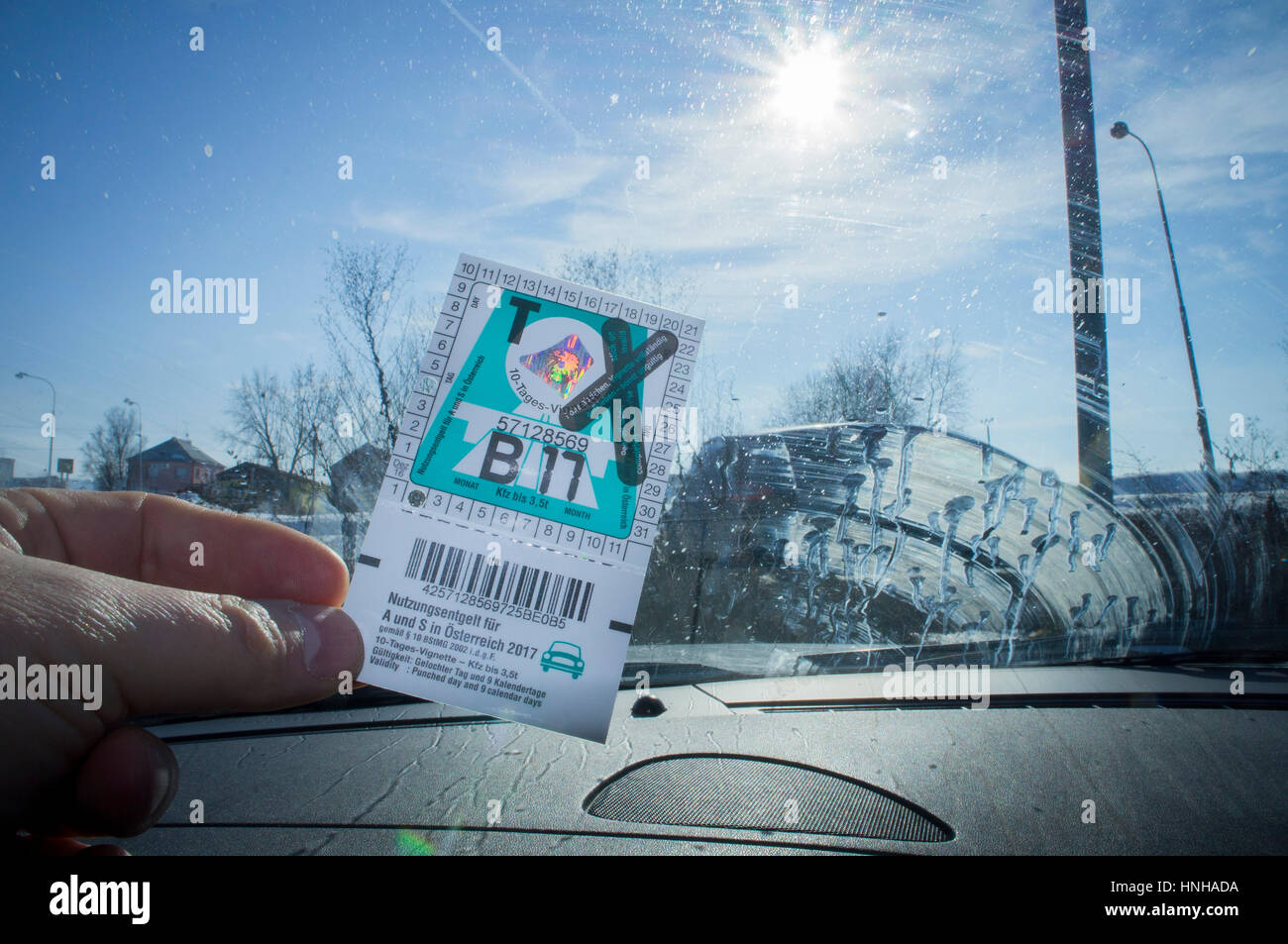 Austria Highway Vignette 2017, 10 days toll sticker Stock Photo