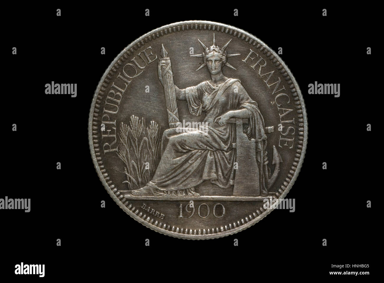 Coin of French Indochina Stock Photo