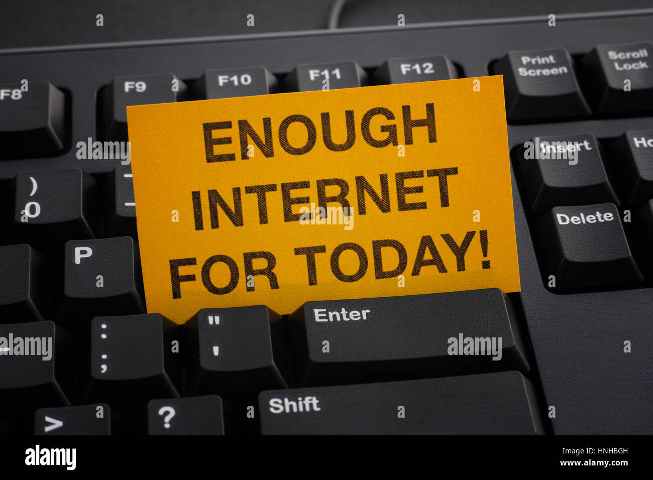 Enough Internet for Today! Internet addiction concept. Stock Photo