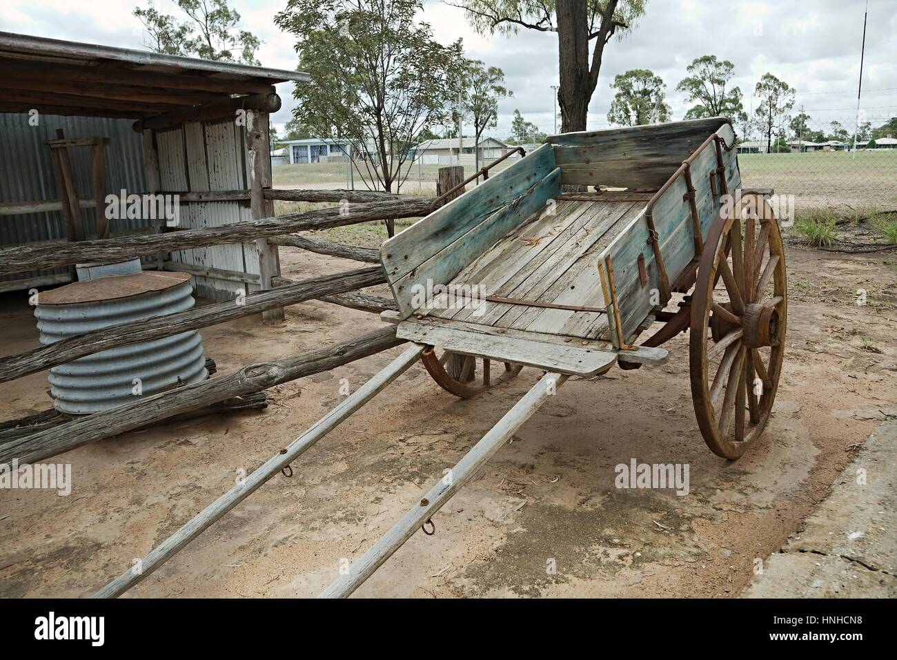 Old wooden cart Stock Photo