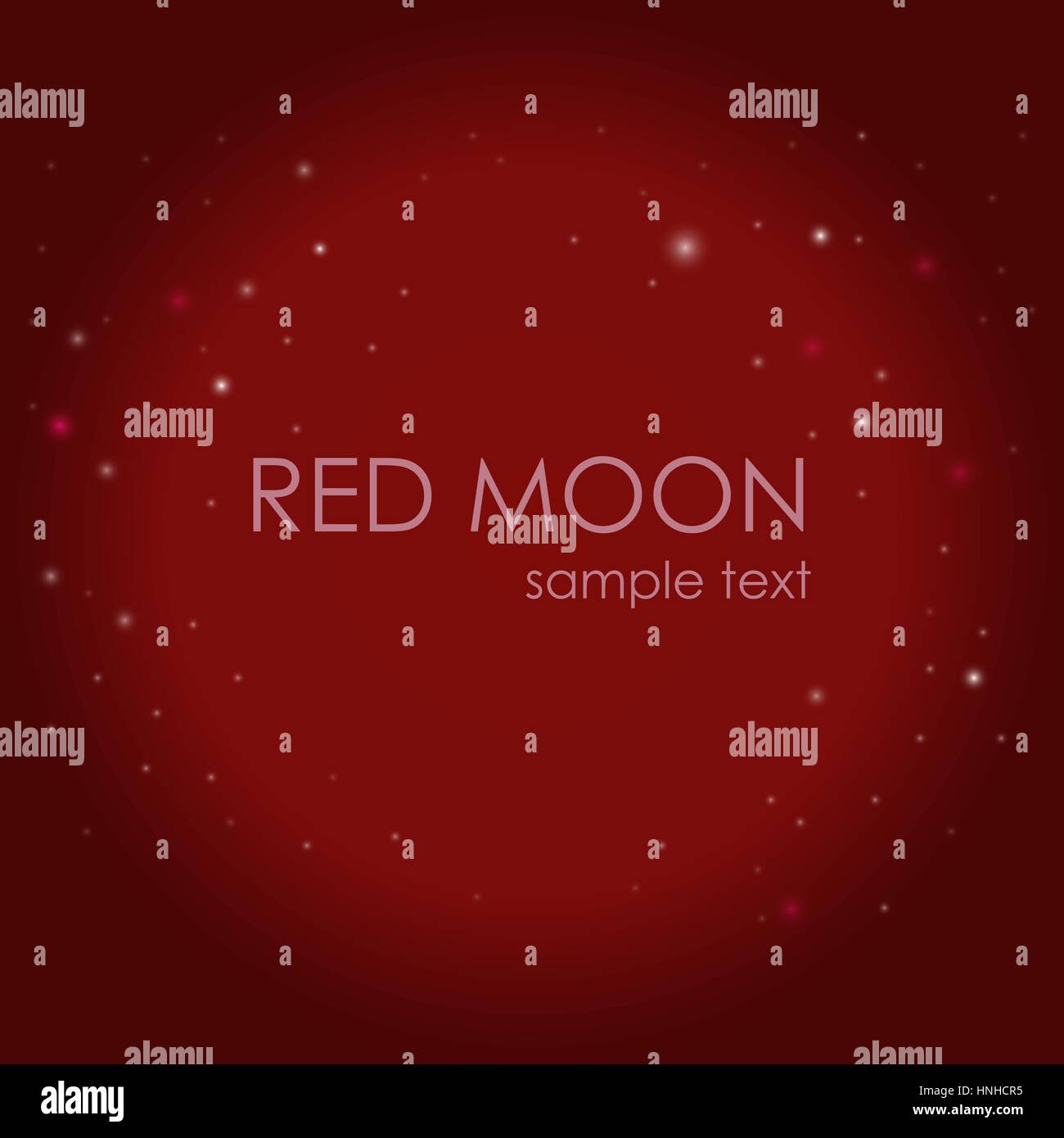 Red moon on the background of the starry sky.  Stock Vector