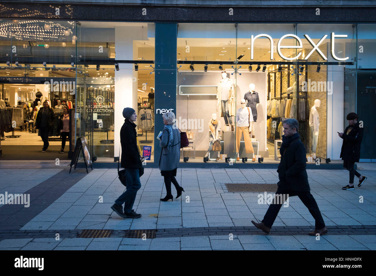 Next store sign logo Stock Photo Alamy