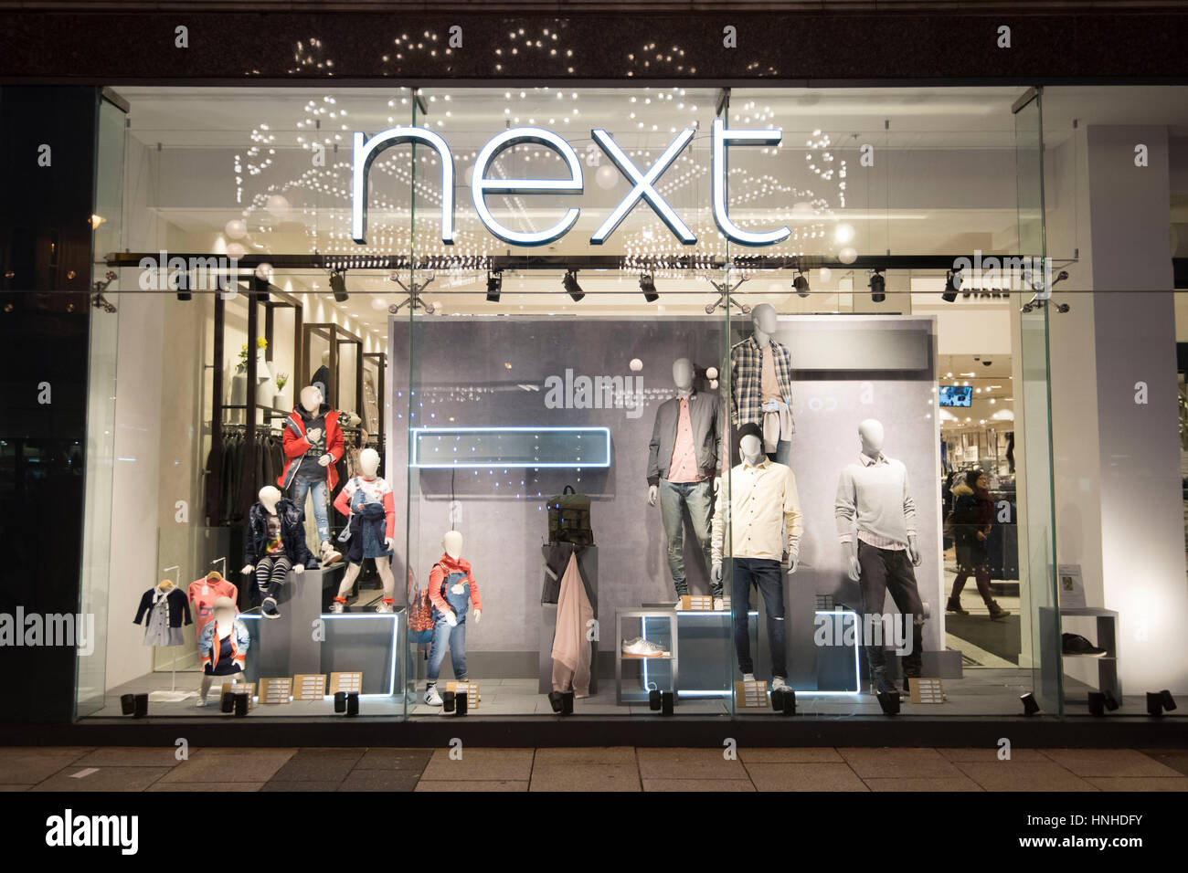 Next store sign logo Stock Photo Alamy
