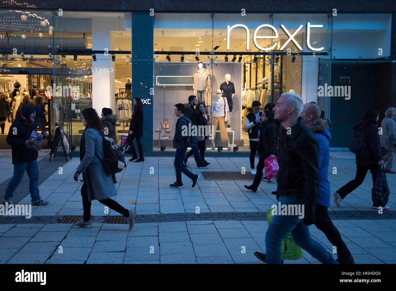 Next store sign logo Stock Photo Alamy