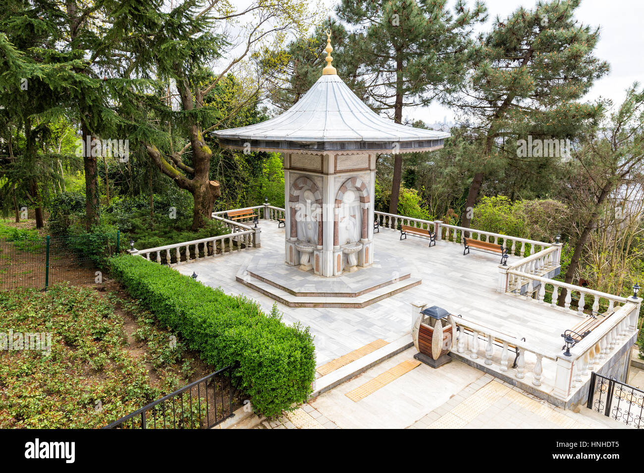 Historic fountain on Joshuas Hill, Turkish: Yusa Tepesi, a hill located on the Anatolian shore of Bosporus in Beykoz Stock Photo