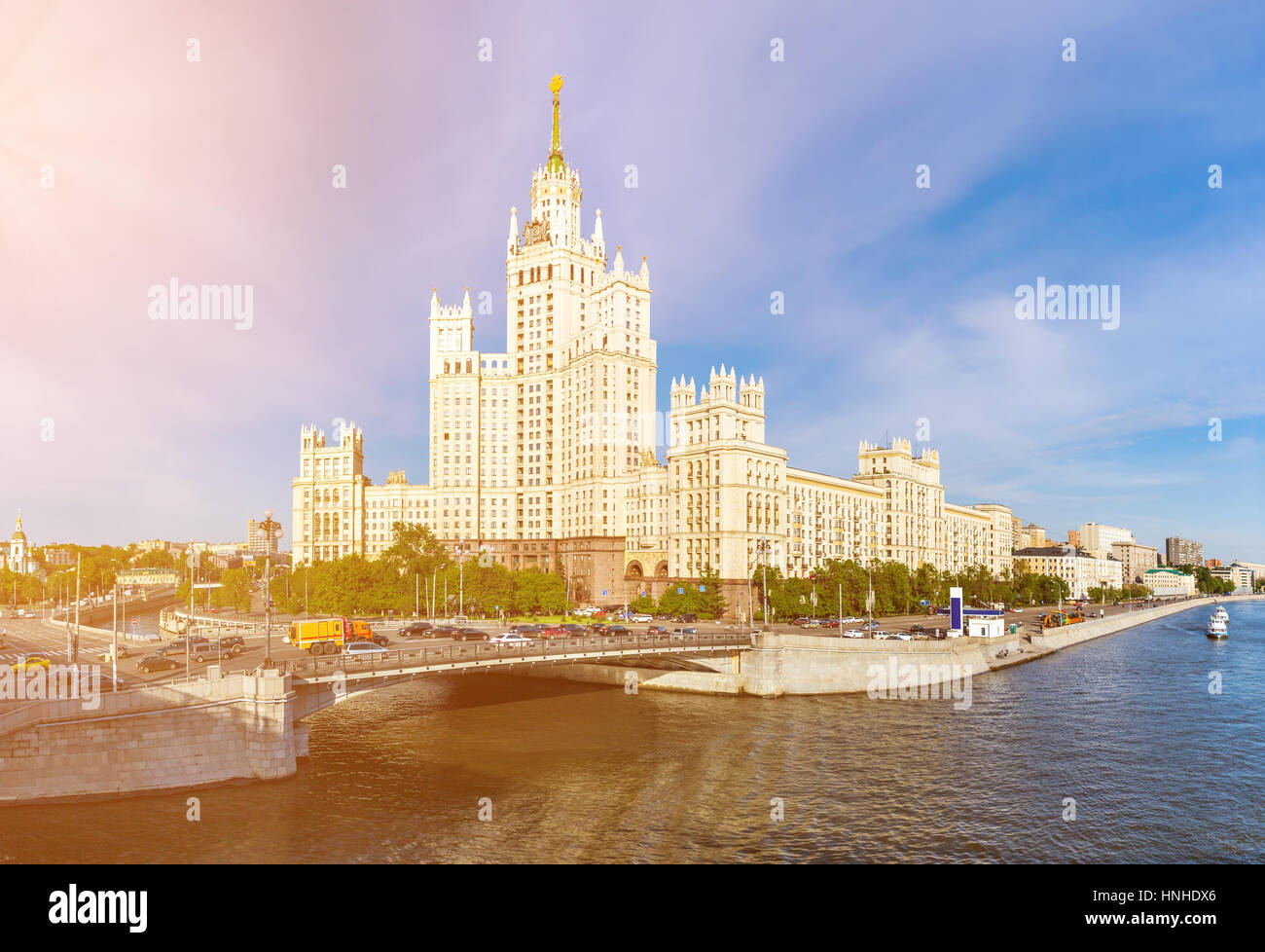 The stalinist skyscraper on the Kotelnicheskaya embankment in Moscow, Russia Stock Photo