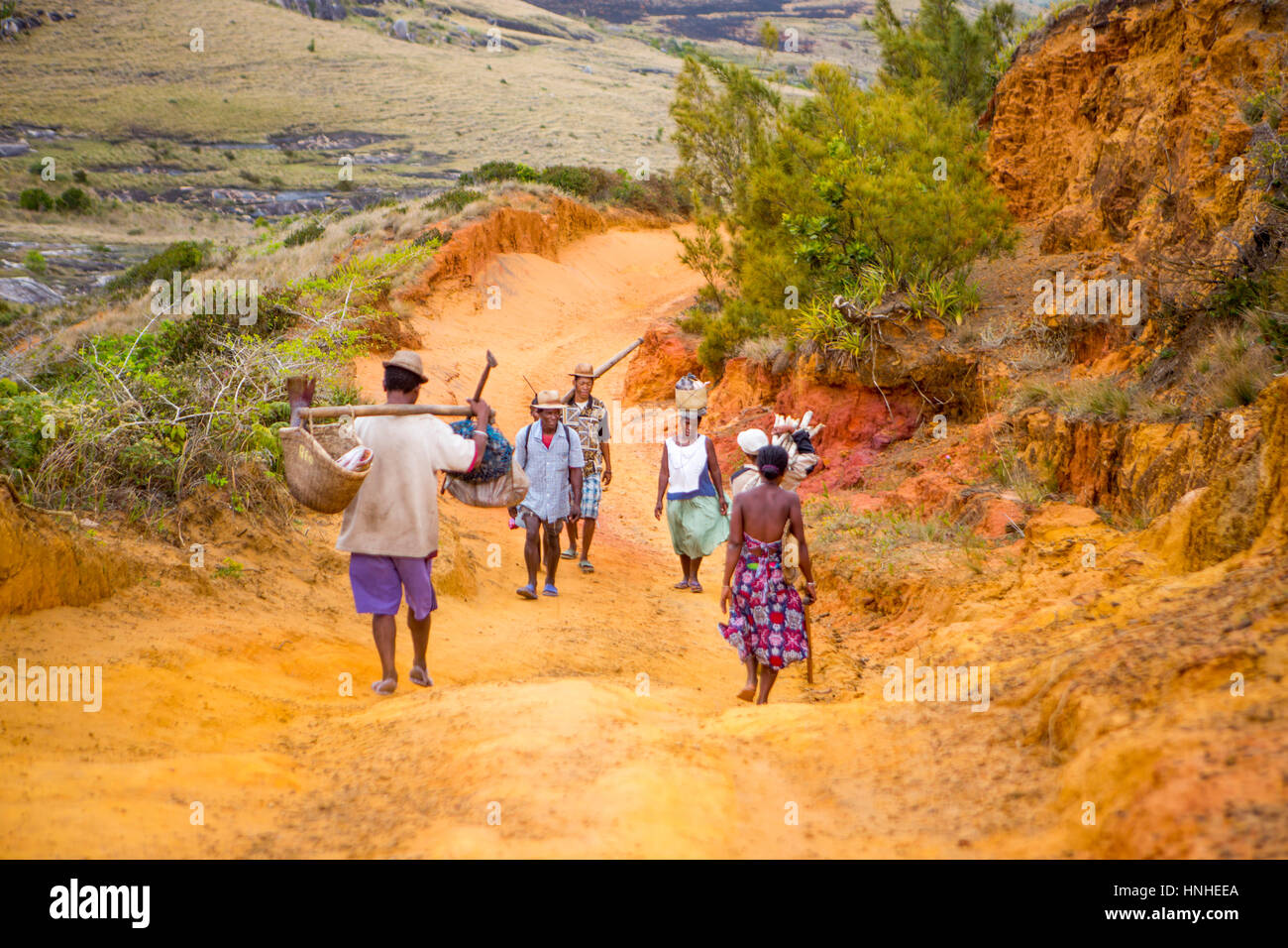 Malagasy people commuting for work Stock Photo
