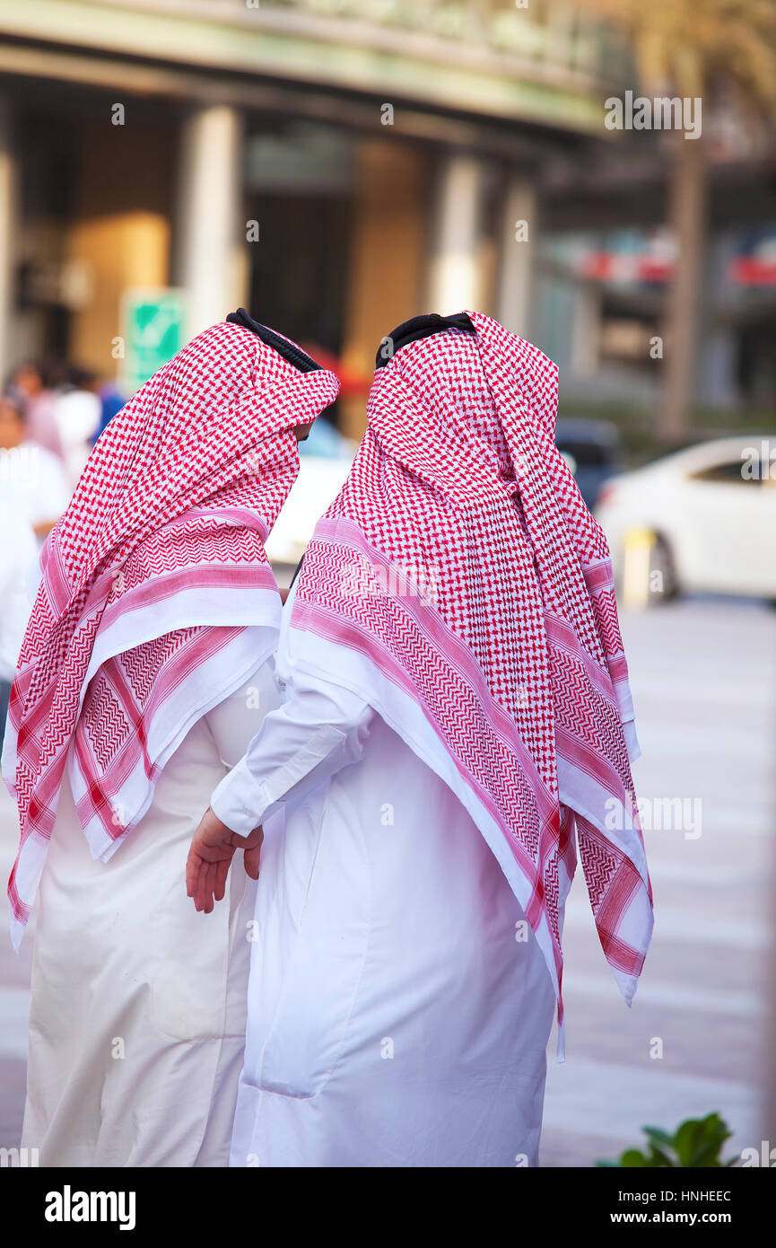 Two men in traditional muslim clothing. Stock Photo