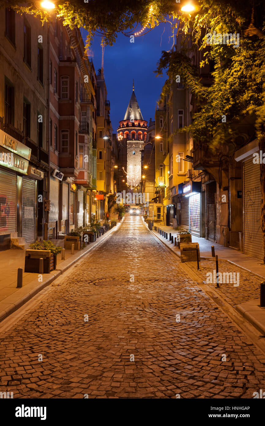 ISTANBUL, TURKEY - OCTOBER 16, 2015: Galata tower Stock Photo