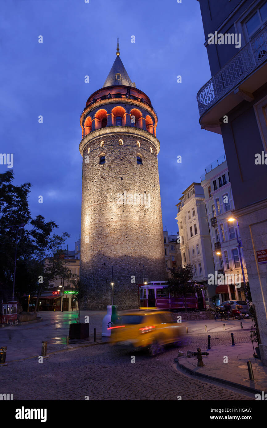 ISTANBUL, TURKEY - OCTOBER 16, 2015: Galata tower Stock Photo