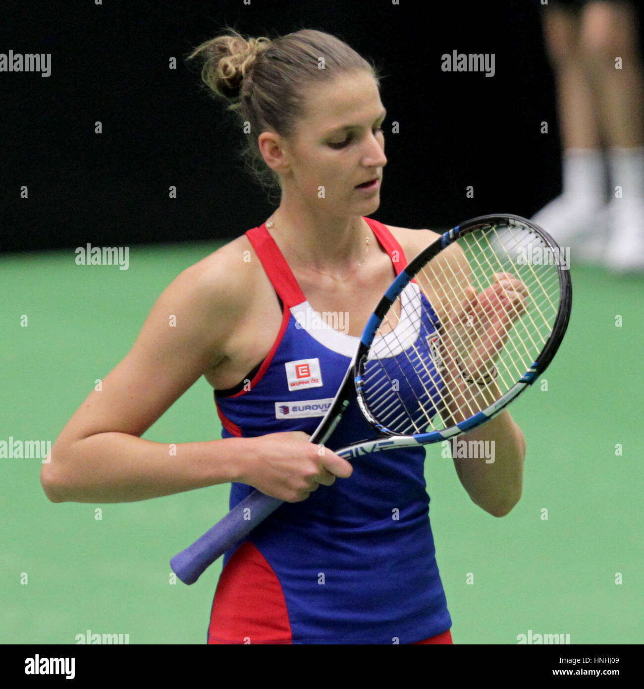 Czech tennis player Karolina Pliskova in action during the tennis match ...