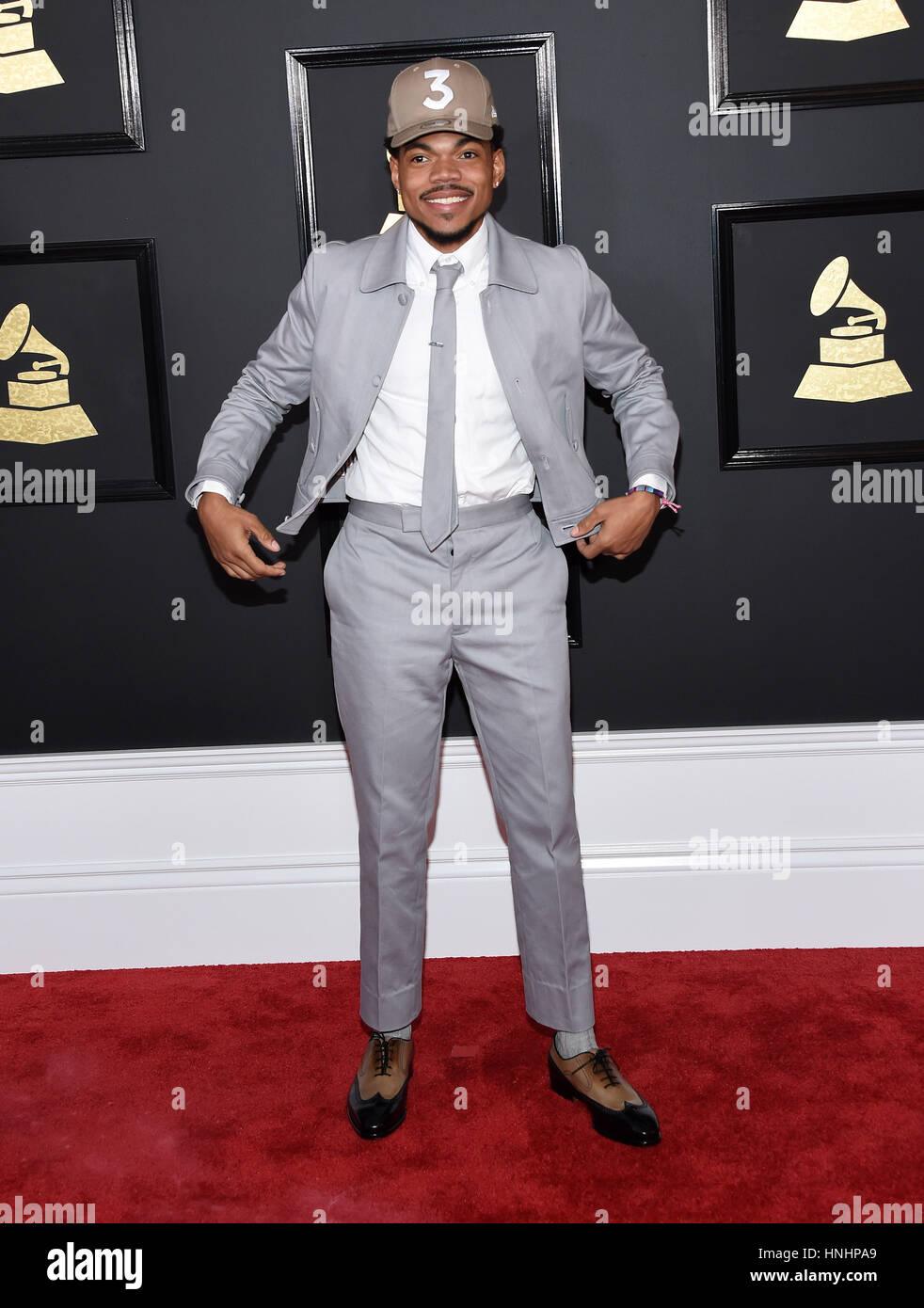 Los Angeles, California, USA. 12th Feb, 2017. Chance The Rapper arrives ...