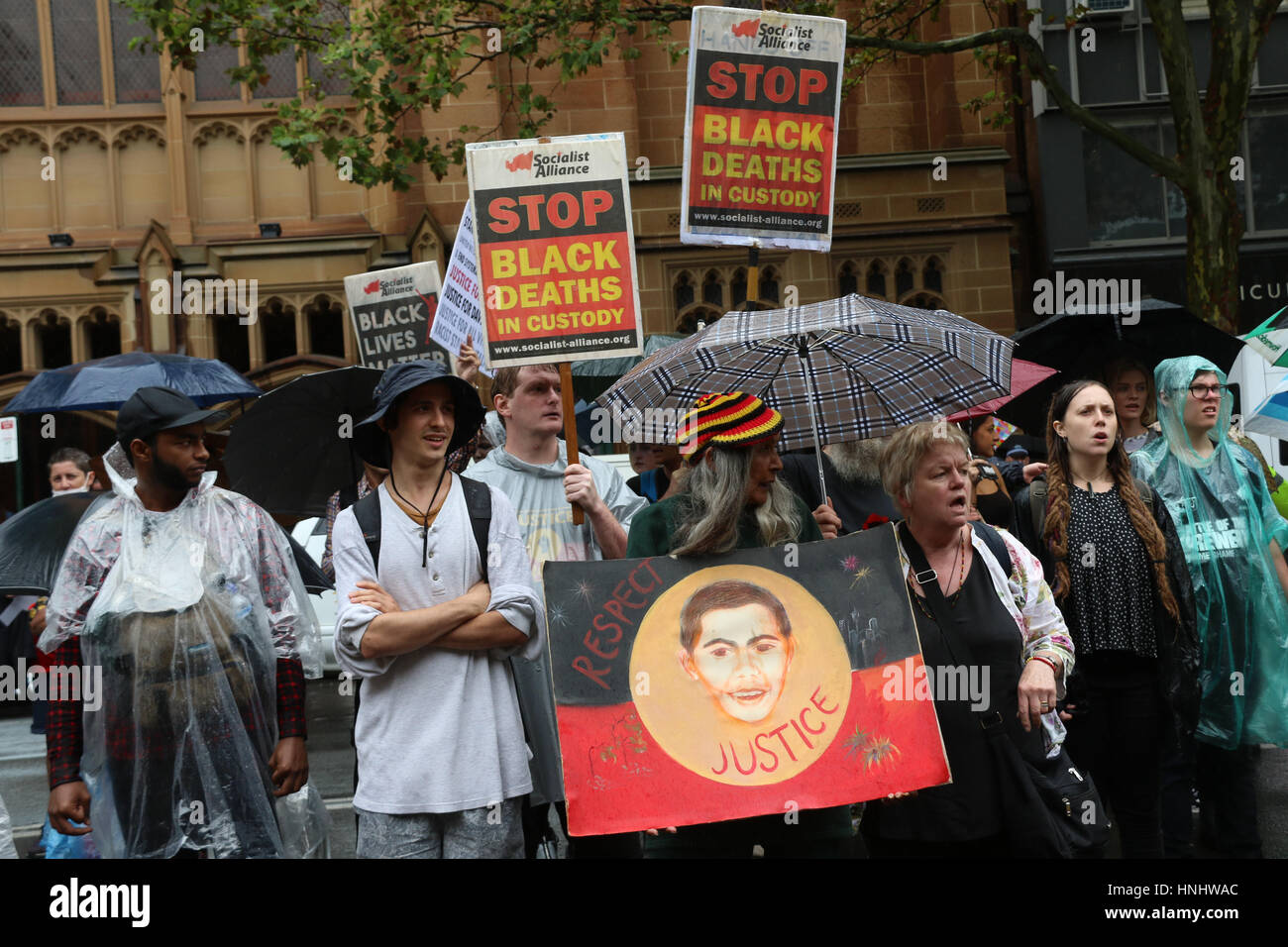 Redfer Riots Sydney, Australia. 14 February 2017. Supporters assembled in Redfern ...