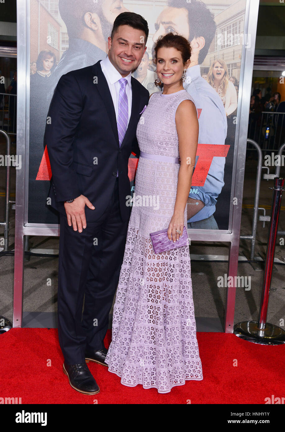 Los Angeles, USA. 13th February 2017. Joanna Garcia Swisher  and Husband Nick Swisher 057 arriving at the Fist Fight Premiere at the Westwood Village Theatre in Los Angeles. February 13, 2017. Credit: Tsuni / USA/Alamy Live News Stock Photo