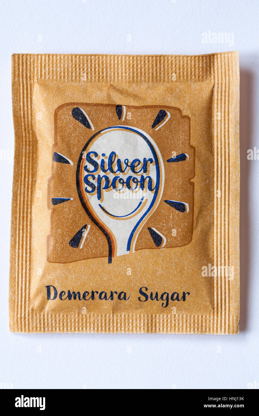 Sachet of silver spoon demerara sugar hires stock photography and