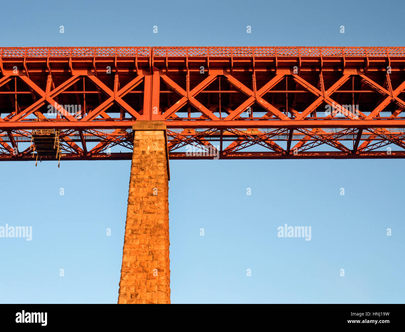 Detail of the Forth Bridge from North Queensferry Fife Scotland Stock Photo