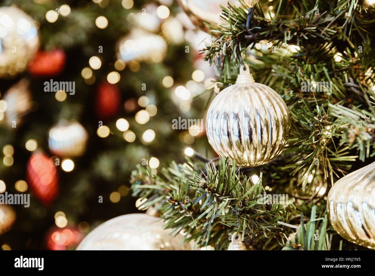 Colorful Christmas Tree Baubles Closeup Stock Photo - Alamy