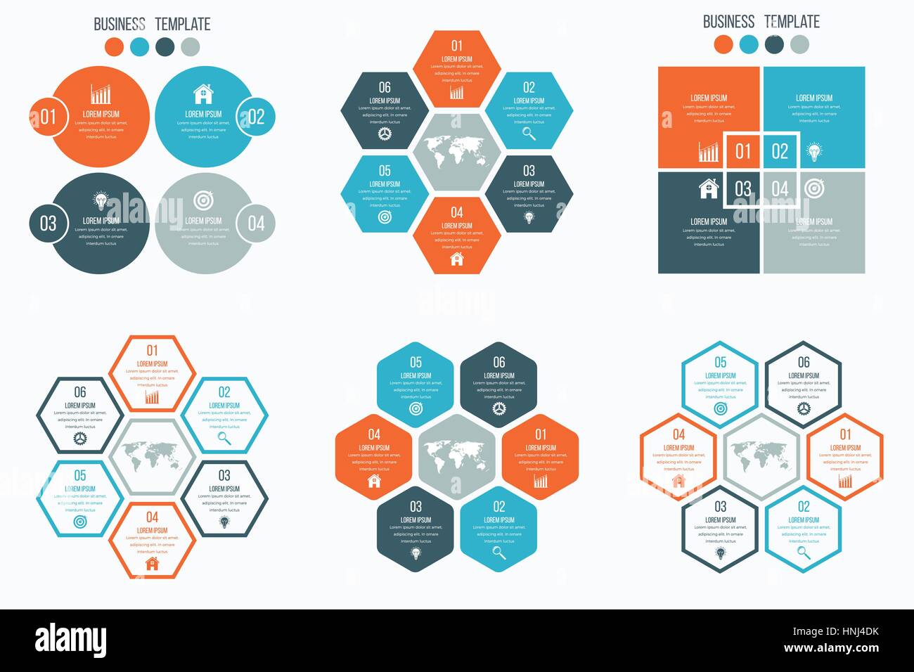 Set with infographics. Data and information visualization. Template ...
