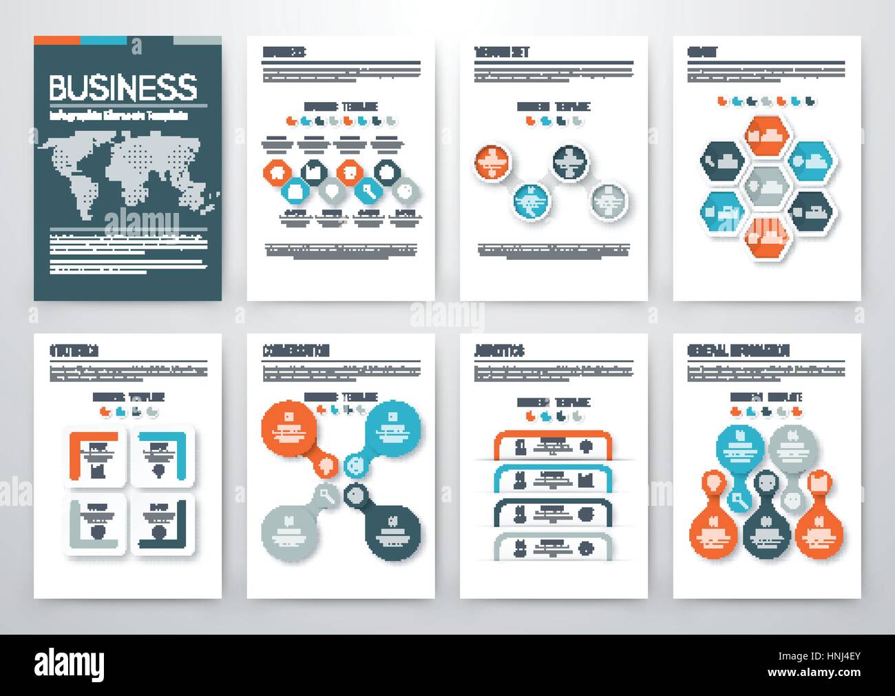 Set with infographics. Data and information visualization. Template ...