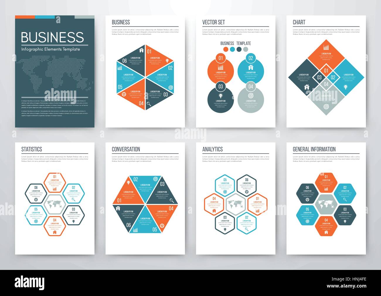 Set with infographics. Data and information visualization. Template ...