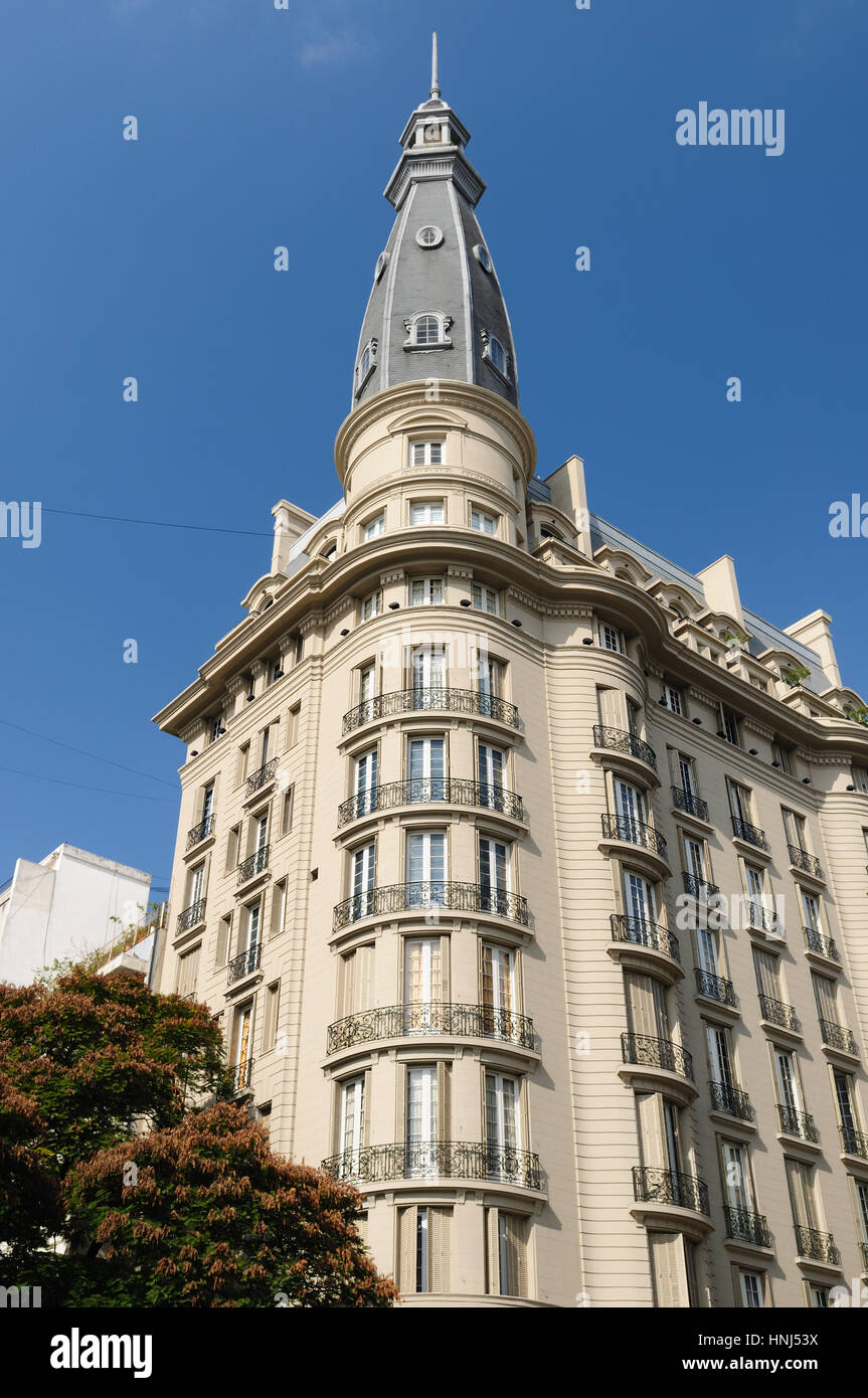 19th - century European building of downtown Buenos Aires, Argentina, South America Stock Photo