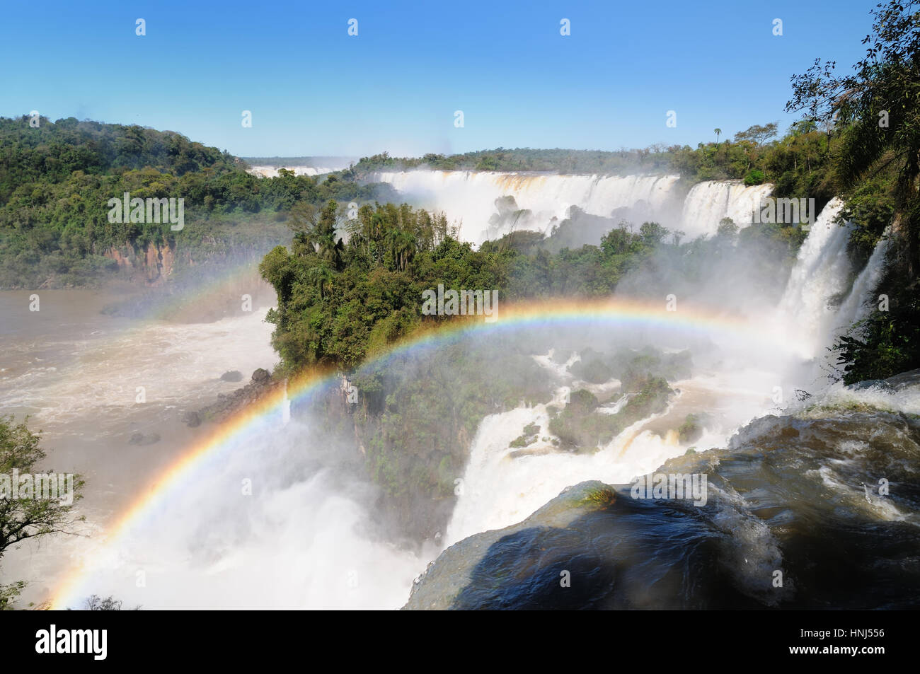 The largest waterfalls on the Earth, located on the border Brazil