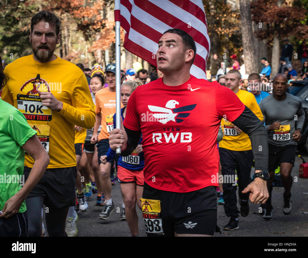 University of Richmond, VA. annual Thanksgiving Turkey Trot race Stock