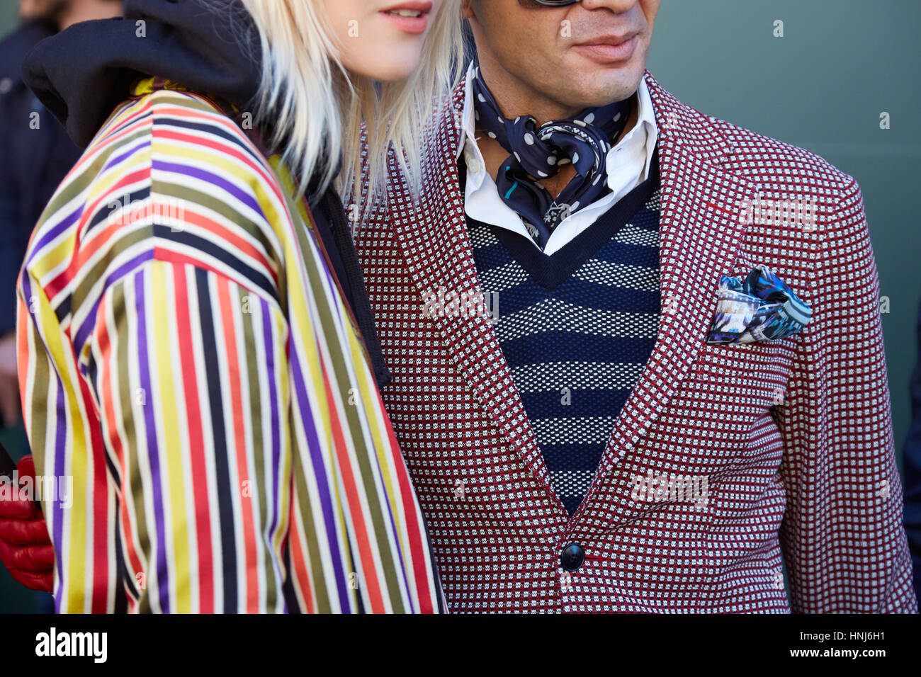 striped shirt checkered jacket