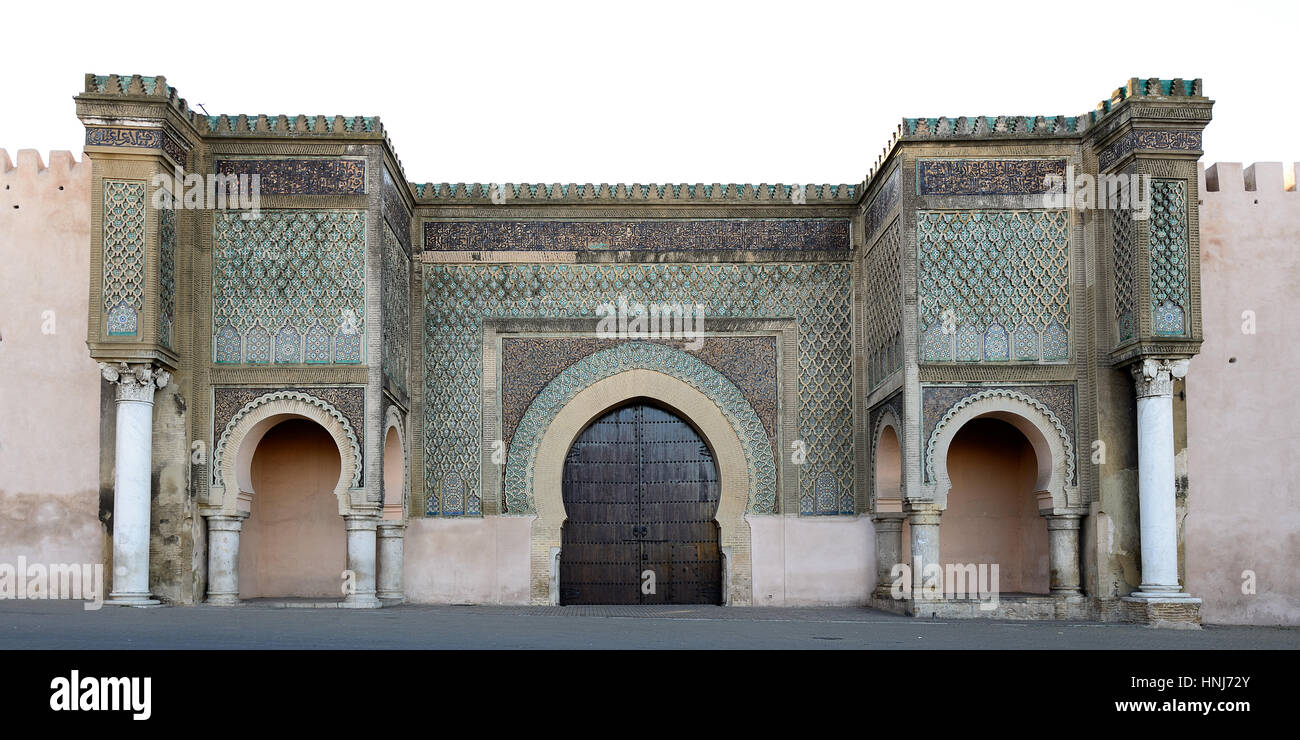 Bab Jama en Nouar medina wall door, Meknes, Morocco Stock Photo