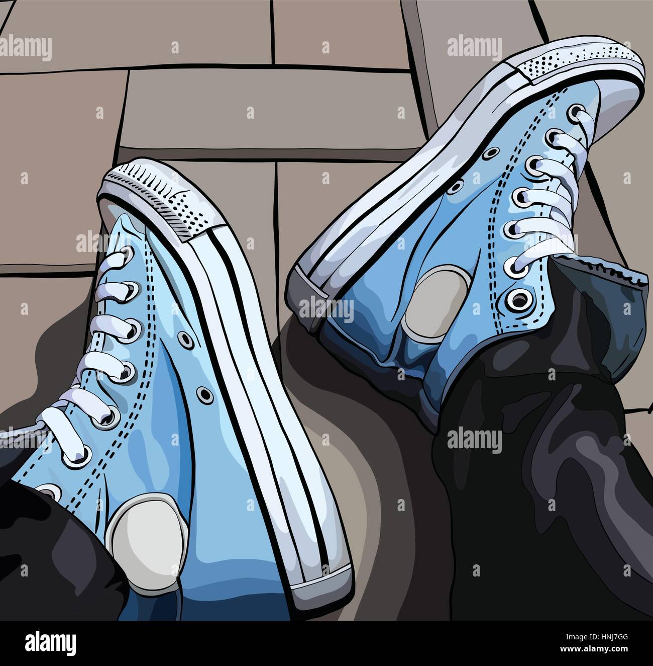 Vector illustration of a hand drawing sneakers Stock Vector Image & Art ...