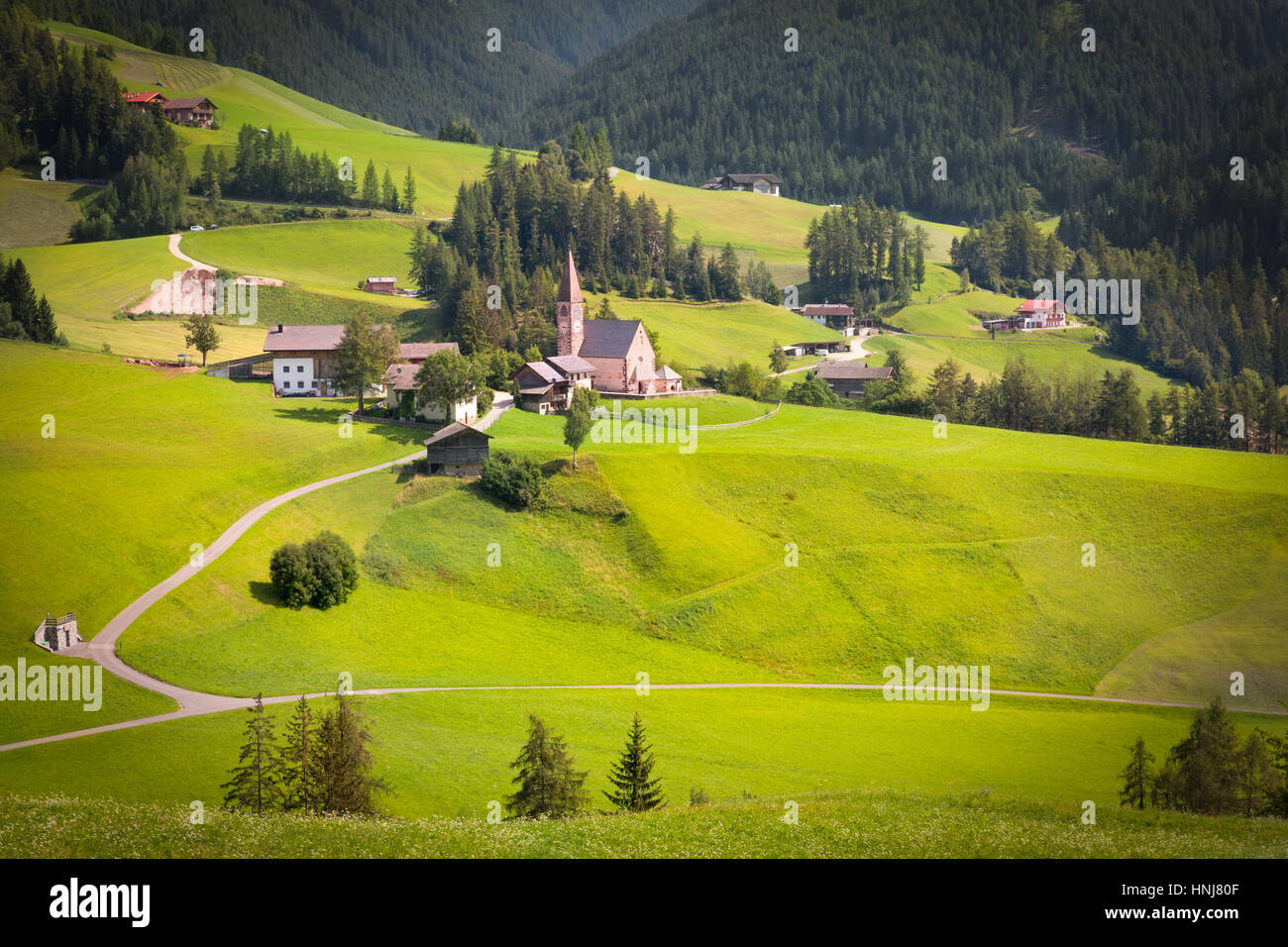 Funes Valley, South Tyrol, Italy Stock Photo